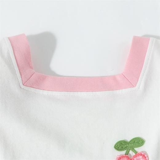 贝贝怡女童短袖2025夏季薄款休闲透气方领纯棉t恤女ZB2ES011 商品图5
