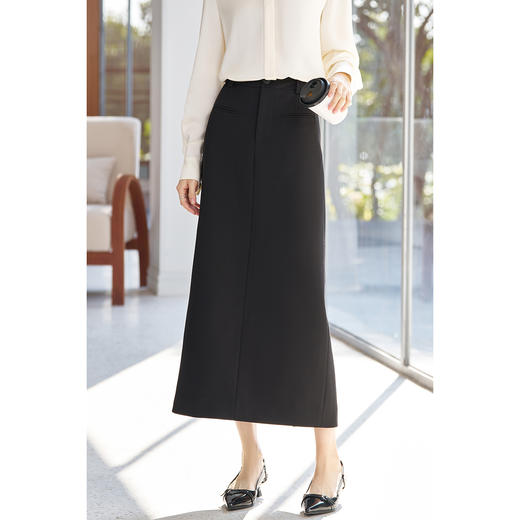 剩S 米思阳2025秋新品通勤优雅中长款直筒一步裙半身裙女5598 商品图1