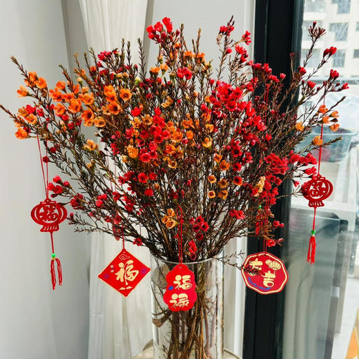 【新年第一花】AB级红色腊梅3大支+AB级橙色腊梅3大支 商品图0