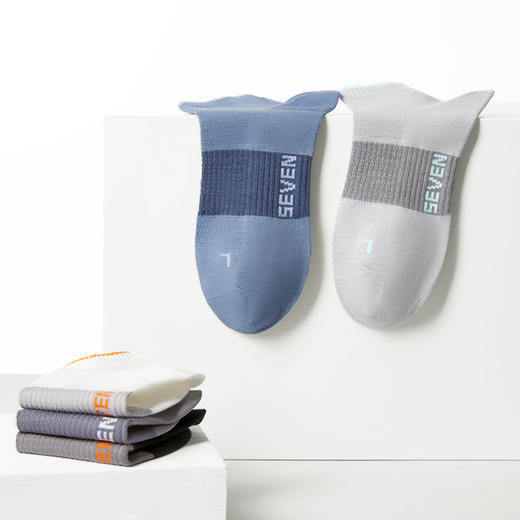 柒牌3双装男士袜子3A抗菌透气防掉跟船袜夏季新款高弹男生短筒袜128F70370 商品图3