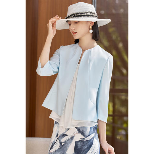 【醋酸外套】2026春季时尚简约通勤百搭七分袖小外套5271 商品图1