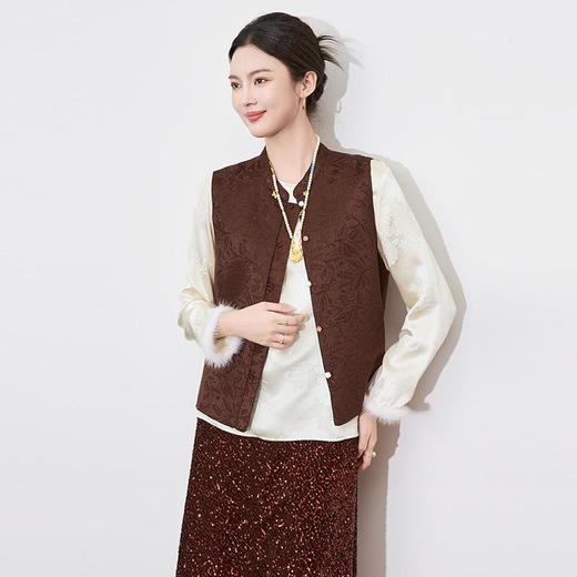 【高货wl】全新升级【铂金会员312/天猫419/差价107】(43845) 洛诗琳新中式国风马甲女2025春季复古提花刺绣马甲外套 商品图2