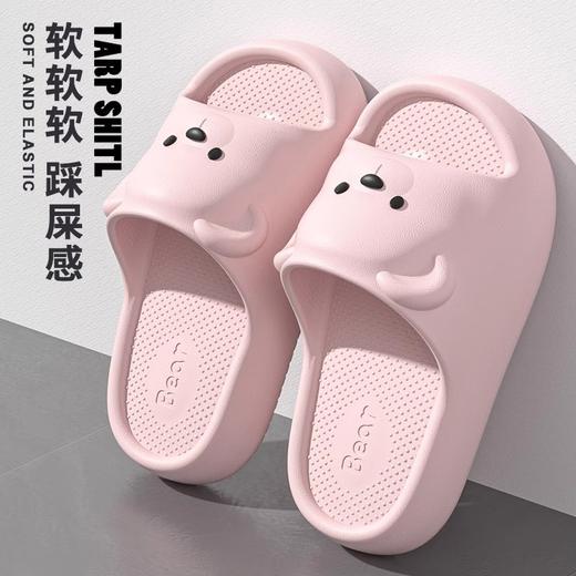 【软软软，踩屎感~宝宝的小脚丫值得呵护】可爱小熊儿童拖鞋 女童新款室内居家 厚底防滑EVA 卡通亲子拖鞋男夏-QQ 商品图2