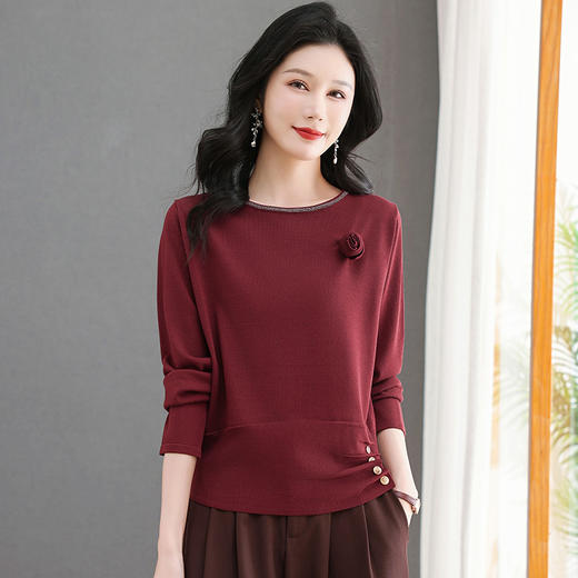 CC-NN-2501设计感时髦洋气宽松羊毛针织衫2025春秋新款纯色优雅百搭小众上衣 商品图0