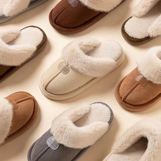 「高颜值！数色可选」冬季新款毛毛拖鞋 女居家防滑室内保暖情侣拖鞋时尚EVA棉拖鞋 商品图0