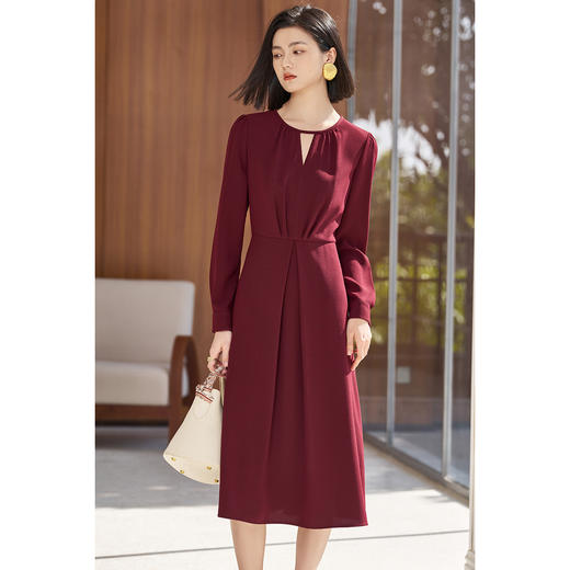 【气质优雅连衣裙】2026春季时尚简约红色A字裙5360 商品图2