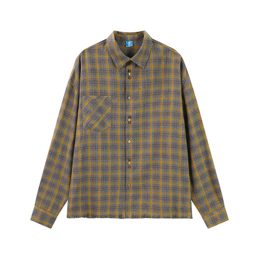 CryingCenter 毛边格子衬衫 哭喊中心 商品图5