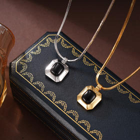 子佩集S925银【日夜相守】项链纯银【AE00062】原创2方块镀金2501