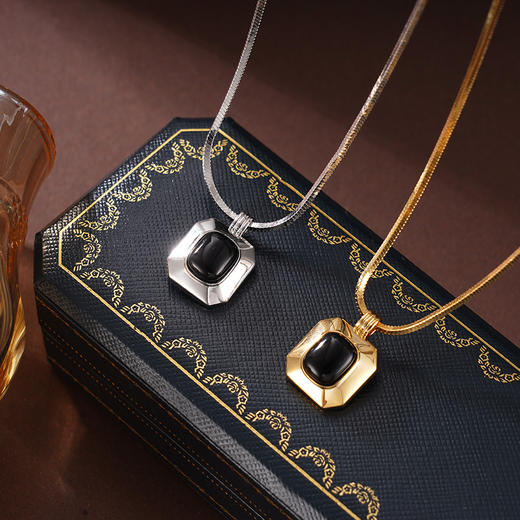 子佩集S925银【日夜相守】项链纯银【AE00062】原创2方块镀金2501 商品图0