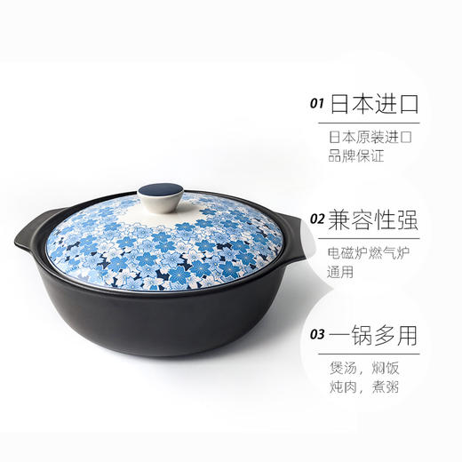 【样品特惠6.5折，无原包装】日本IH陶锅砂锅耐高温万古烧土锅3.2升（电磁炉可用） 商品图5