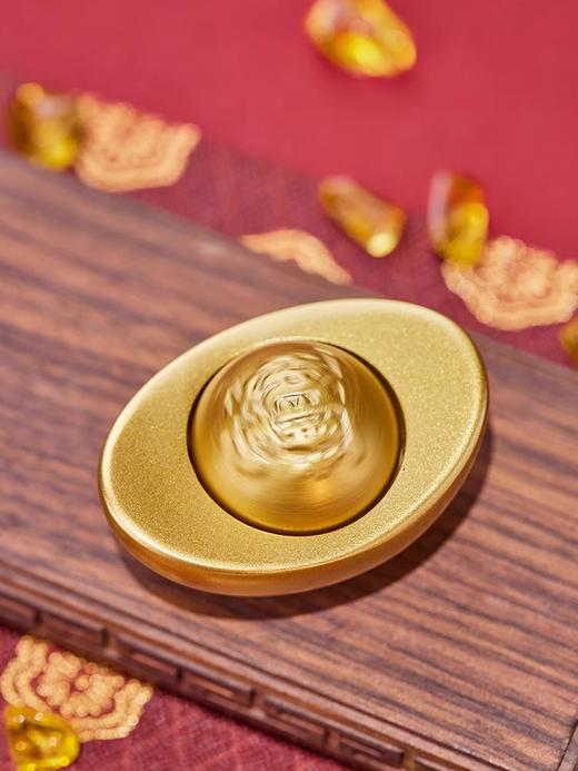 朱炳仁铜 元宝摆件桌面礼品 可旋转趣味铜把件 商品图2