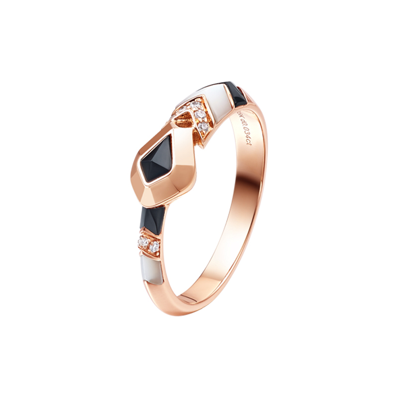 ［东方有境］18K金钻石玉髓贝壳戒指 #蛇年新品#盘福