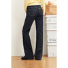 【严选】诗凡黎黑藏青微喇牛仔裤2025年春新款高腰显瘦百搭设计感休闲长裤7G2250131 商品缩略图4