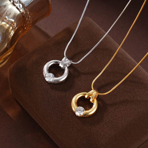 子佩集S925银【微凉晨光】项链纯银【AE00359】原创2镀金平安扣2501 商品图0