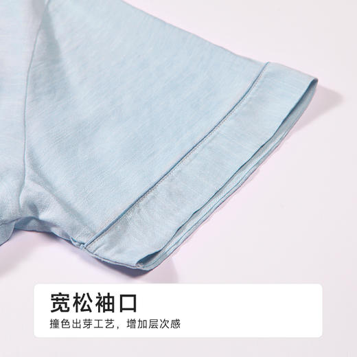 都市丽人男士梭织棉短袖套装薄麻麻纱亲情蜜语短袖类FHH0A2 商品图7