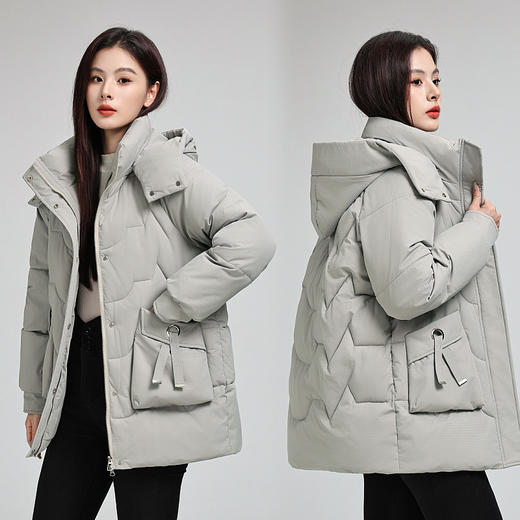 雀说新款口袋设计感加厚潮流棉衣时尚连帽百搭洋气羽绒棉服ALXY810 商品图5