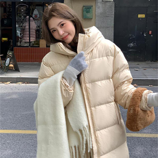 卉遇 90白鹅绒长款 经典百搭 泡芙冰淇淋色系 羽绒服 4色可选 商品图1