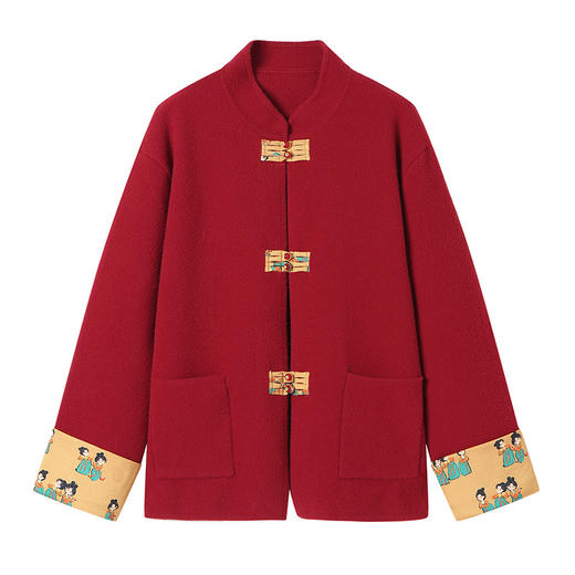 雀说毛呢新中式国风外套女新款时尚洋气外搭上衣AL101 商品图4