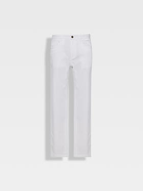 callisto白色棉混纺牛仔裤