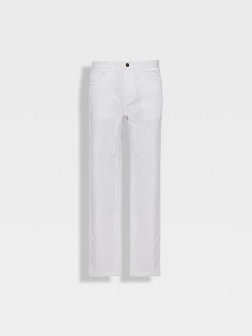 callisto白色棉混纺牛仔裤 商品图0