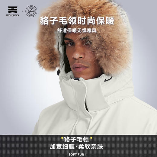 天石鹅铠甲冬季户外派克工装羽绒服男士可拆卸帽防风保暖中长款GT436 商品图2