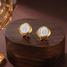 子佩集S925银【圣女】耳环纯银【AJ01408】原创2镀金扣环耳圈女神2501