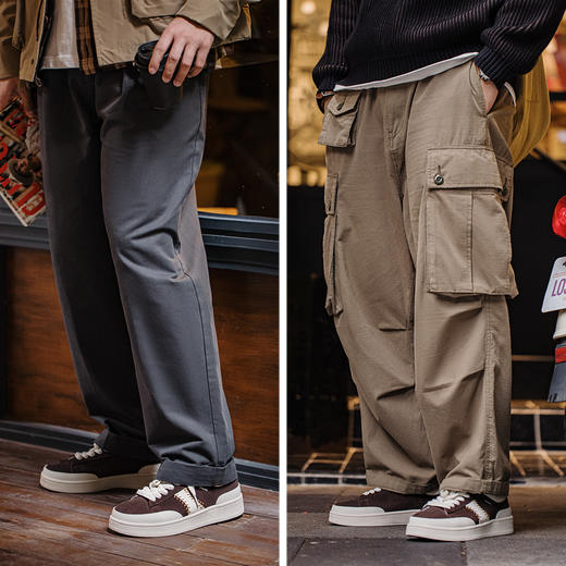 马登秋冬新款棒球设计男鞋平底休闲鞋厚底增高潮流复古百搭板鞋 商品图1