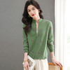 CC-101-96117立领拉链外套女士春秋2025新款短款针织开衫洋气提花上衣 商品缩略图3