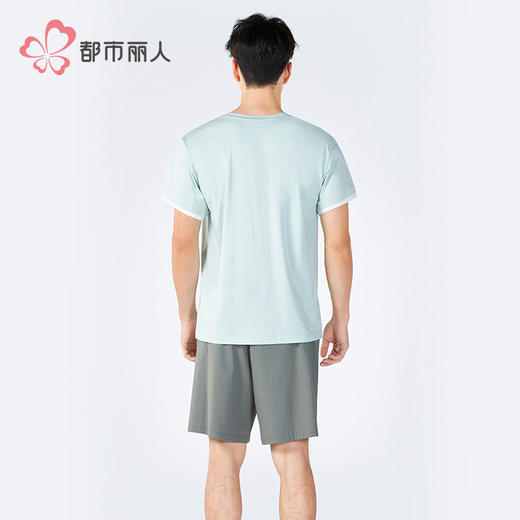 都市丽人男士无尘棉短袖套装薄凉感无尘棉亲情蜜语短袖类FHH9A3 商品图4