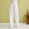 EITIE爱特爱舒适莱赛尔白色高腰阔腿显瘦休闲裤长裤春季新款A2505511 商品缩略图2