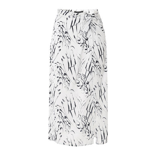 EITIE爱特爱扭结设计OL开叉包臀水墨印花过膝半身裙2025春季新款A2506505 商品图5