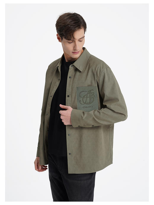 callisto绿色棉麻混纺外套 商品图3