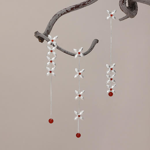 【以花迎春·以钱迎福】走花路行大运·连钱纹 红绳/项链/耳钉系列 商品图7