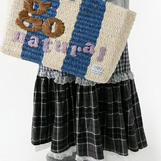 CryingCenter 条纹野餐度假草编包 哭喊中心 商品图1