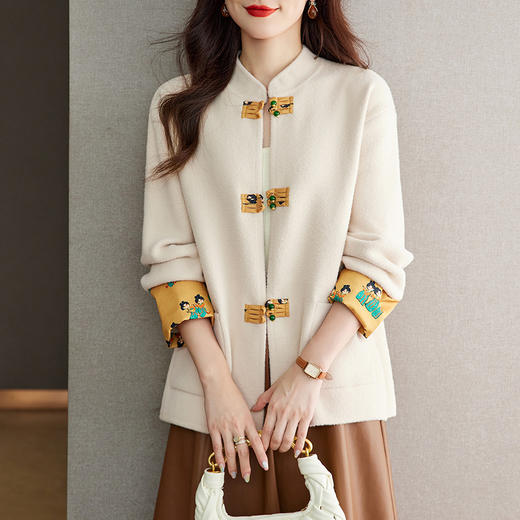 雀说毛呢新中式国风外套女新款时尚洋气外搭上衣AL101 商品图2