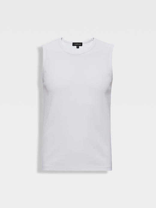 callisto白色粘纤混纺百搭无袖T恤 商品图0