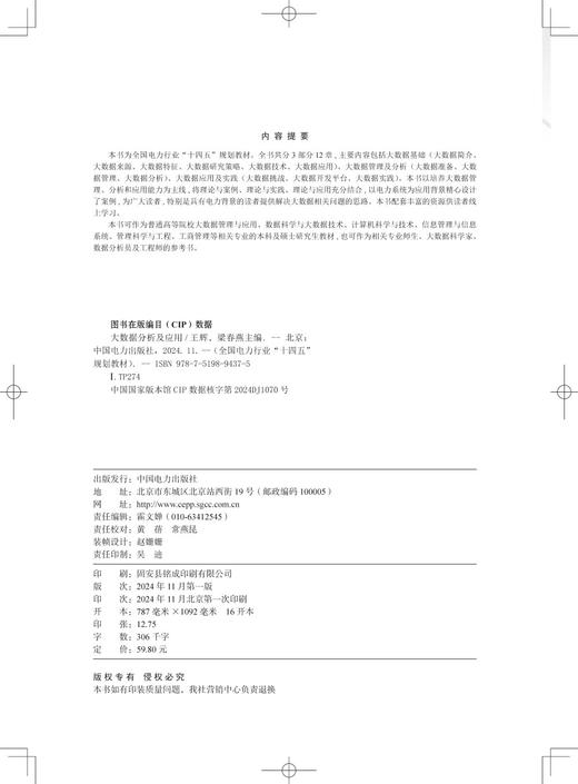 全国电力行业“十四五”规划  大数据分析及应用 商品图3