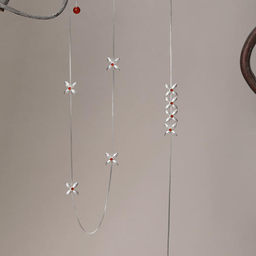 【以花迎春·以钱迎福】走花路行大运·连钱纹 红绳/项链/耳钉系列 商品图2