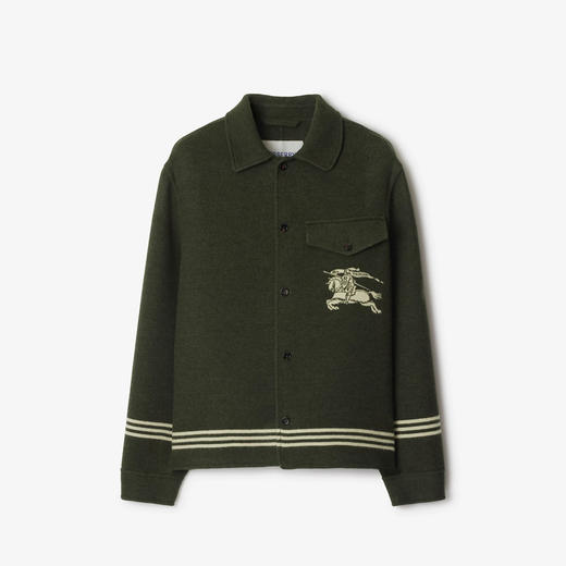 BURBERRY 巴宝莉 男士马术骑士徽标羊毛外套 绿色 8095245 A3453 商品图0