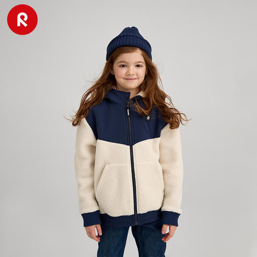 reima男女儿童卫衣大童早秋新款摇粒绒抓绒保暖开衫连帽外套 商品图1