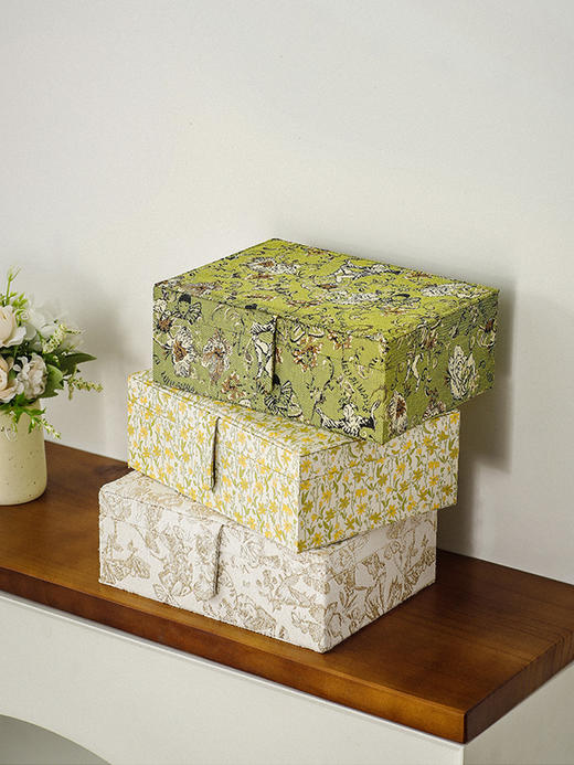 提花首饰盒法式复古饰品盒手镯项链戒指精致首饰收纳盒 商品图4