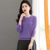 CC-101-51722长袖t恤女士圆领2025春秋新款宽松针织小衫洋气打底上衣T 商品缩略图3
