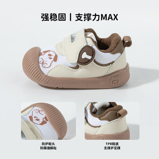 贝贝怡2025春季新款男女宝宝学步鞋萌娃软底防踢鞋魔术贴包头稳步鞋ZB1EX014 商品图4