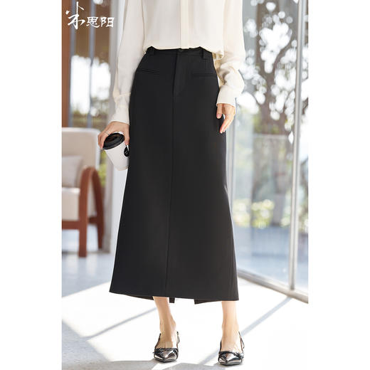 剩S 米思阳2025秋新品通勤优雅中长款直筒一步裙半身裙女5598 商品图0