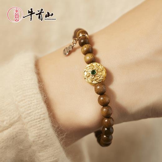 牛首山珠串紫光檀金丝楠手链文玩念珠送女友节日礼物 商品图3