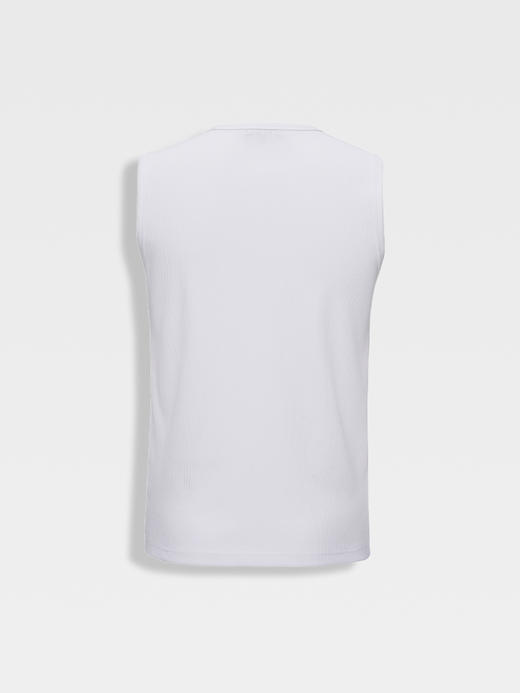 callisto白色粘纤混纺百搭无袖T恤 商品图1