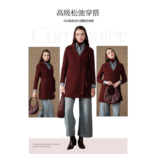 乔万尼重磅绵羊毛羊绒大衣双面尼外套EF4A159 商品图3