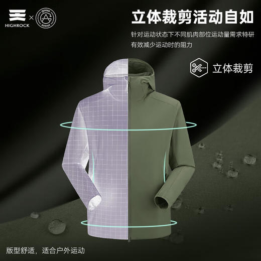 天石鹅铠甲男款连帽户外徒步防风衣运动风衣夹克G417 商品图1