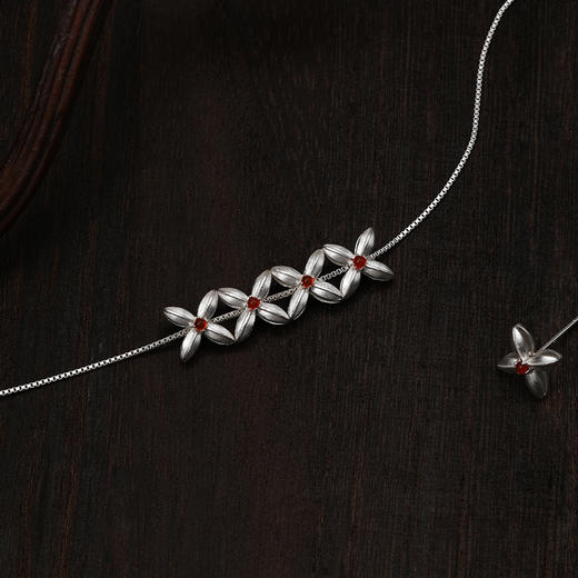 【以花迎春·以钱迎福】走花路行大运·连钱纹 红绳/项链/耳钉系列 商品图4