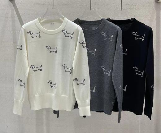 孤品 ｜ TB腊肠狗狗圆领100%羊毛上衣白色L码样衣 商品图0